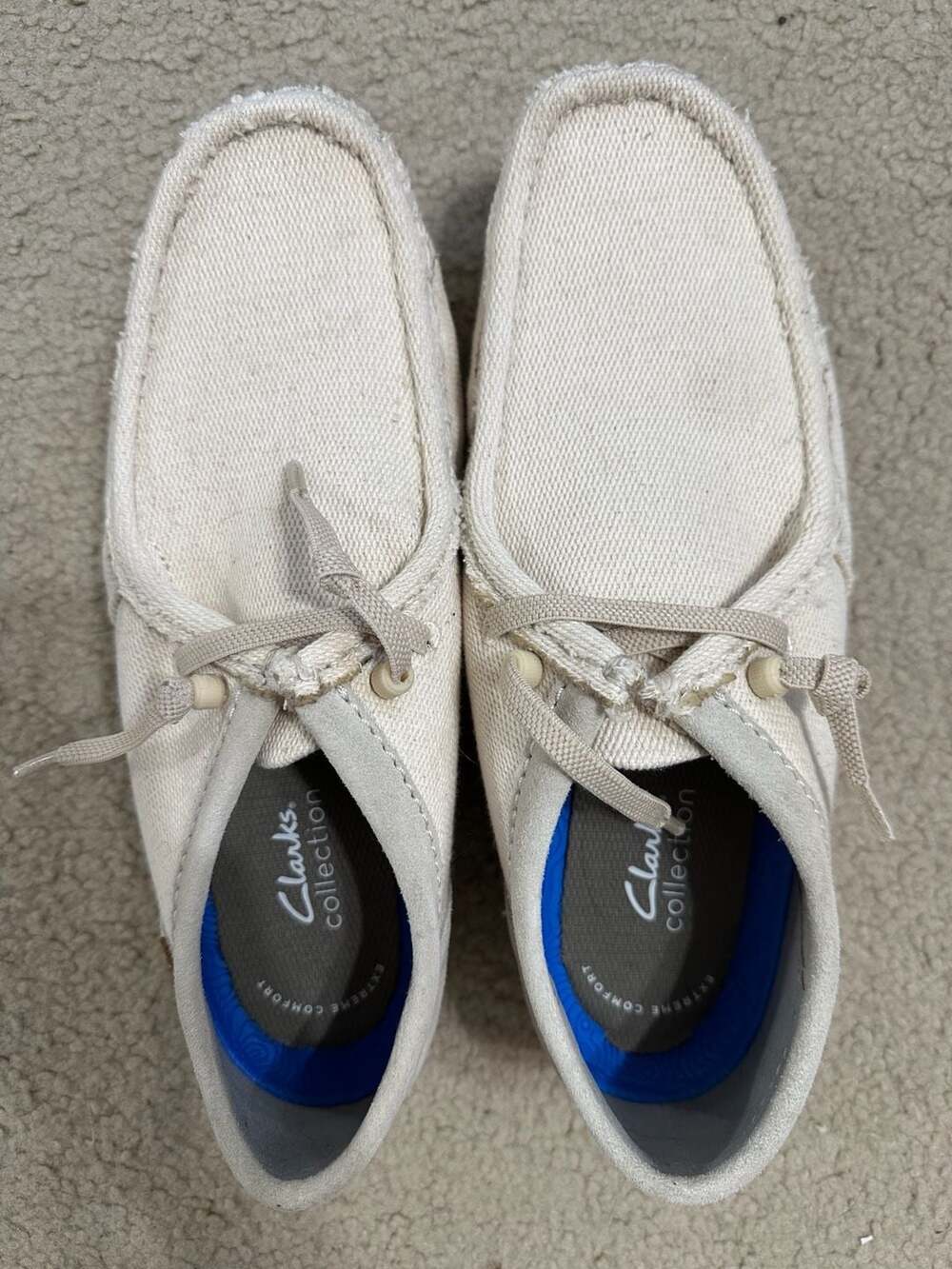 Clarks ShacreLite Moc Size 10.5 Ivory Combi Casual Shoes